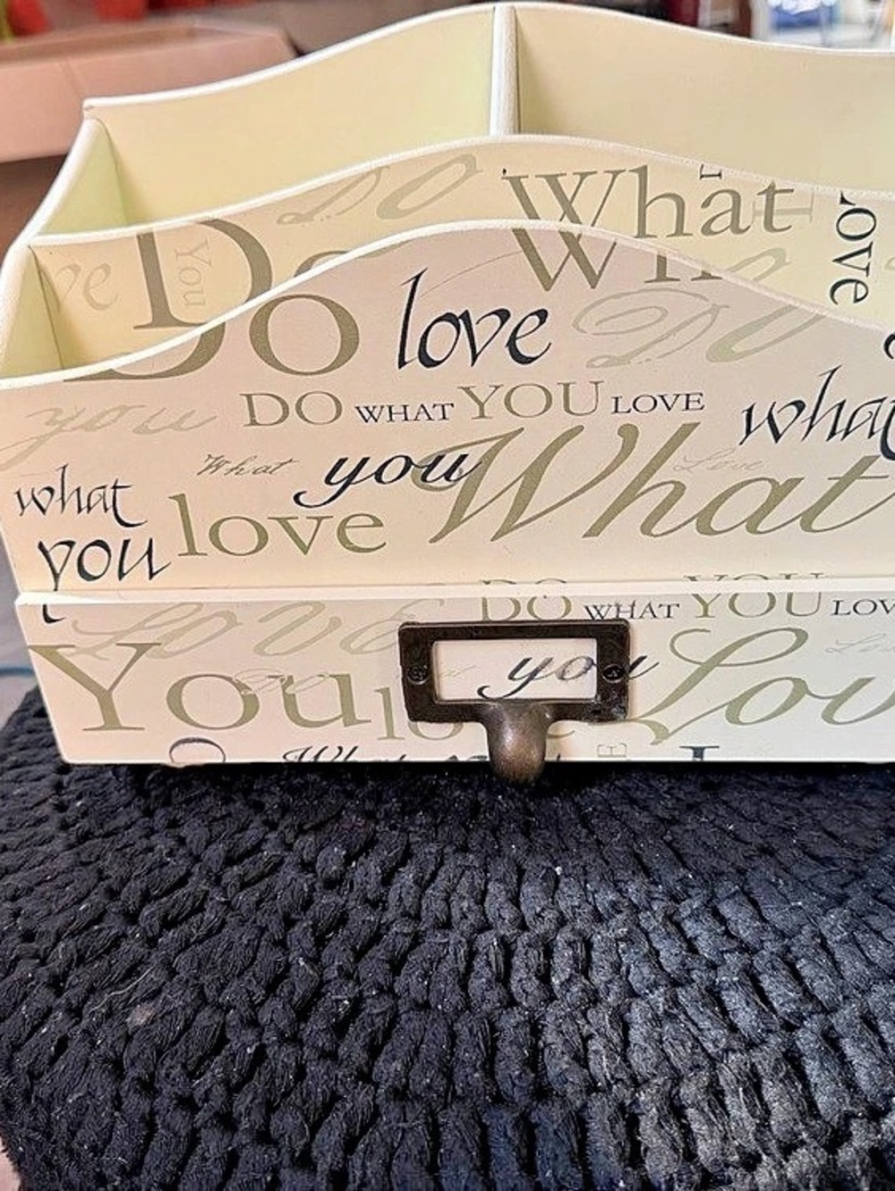Decorative Cream Storage Organizer with Drawers